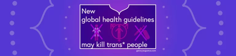 New global health guidelines may kill transgender people